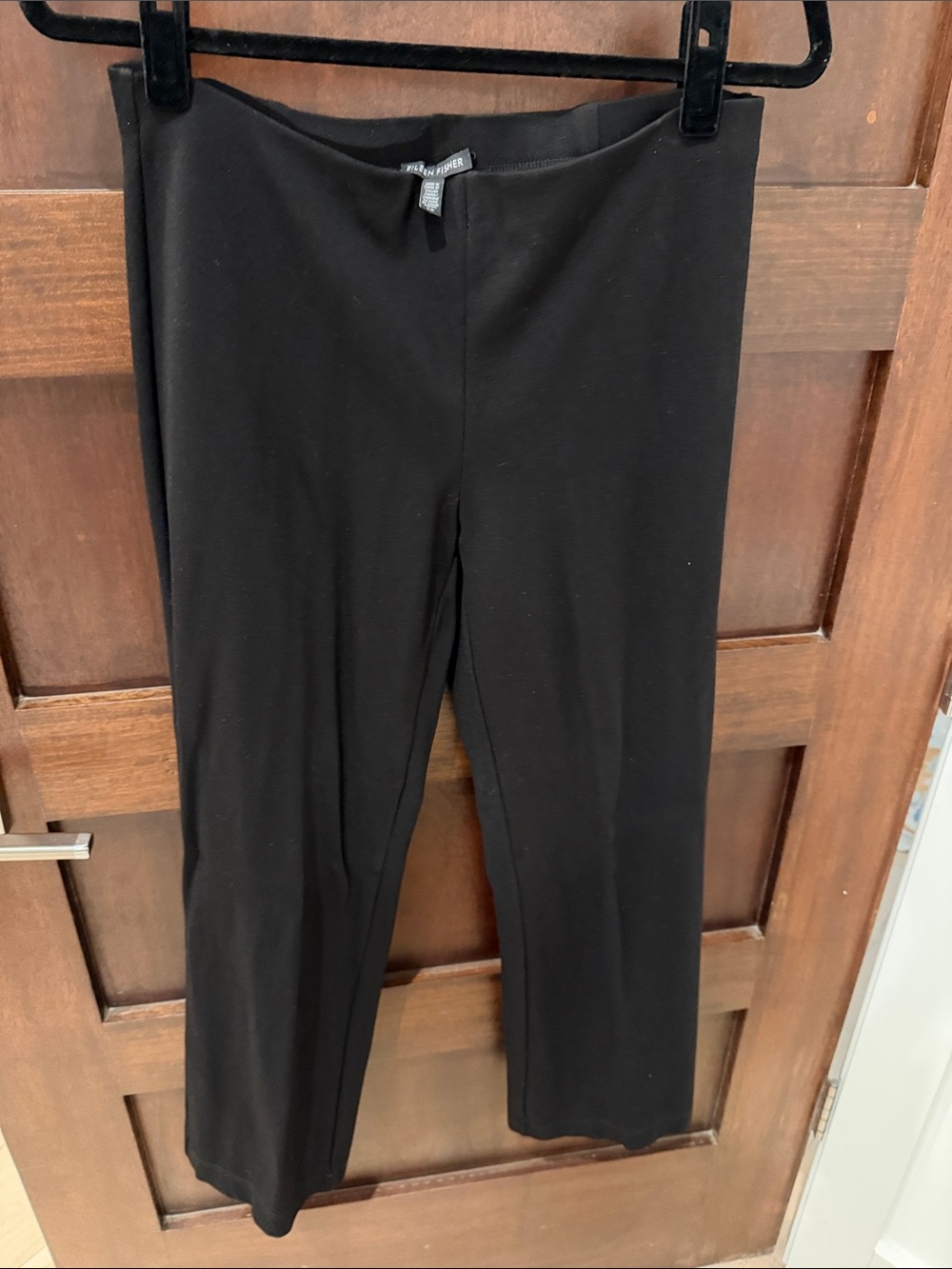 Eileen Fisher Black Cropped Knit Pull-On Pants
